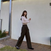 드레시 언발핀턱팬츠