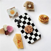 Linkvu 브런치 프린팅 아크릴 폰톡 스마트톡 그립톡 거치대 홀더, 브런치폰톡, 에멘탈치즈