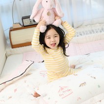아르떼베딩 차렵이불세트 SS 먼지없는 부드러운 모달 100% 국산 키즈 유아 침구_꿈동산, 핑크