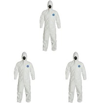 듀퐁 타이벡 일회용 수트 신축성 있는 손목 발목 및 후드 포함(2XL)듀폰, Coveralls_4X-Large