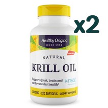 Healthy Origins 헬시오리진 천연 크릴오일 1000mg 120캡슐 x2병