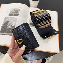 [랄라닷] 아코디언 카드지갑 명함지갑 여자 가죽 카드홀더 D edition