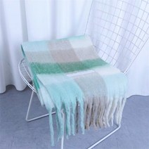 2022 색상 격자 무늬 캐시미어 스카프 모헤어 보온 숄 같은 스타일 목 장식 겨울 목도리