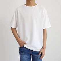 더베이직샵 미니멀 파스텔톤 쿨 라운드 반팔 티셔츠