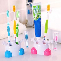 모래시계 칫솔꽂이 욕실 양치 칫솔 거치대 세트 신혼 걸이 통 보관함 모래시계 유치원 집들이선물 양치, 1-모래칫솔꽂이-핑크