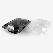 반찬용기 샐러드용기 GD-602(검정/투명) 200개, 검정 200개, 1세트, 1개