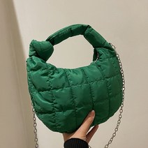 백 손가방 패딩 미니 포인트 [지앤지]크리스마스 누빔 그린 마실 가벼운