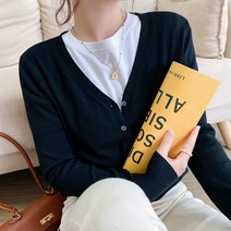 엘에프제트 여성 v넥 니트가디건 긴팔티셔츠