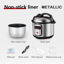 슬로우쿠커6L 전기 압력 밥솥 대형 다기능 예약 슬로우 쿠커 비 스틱 플러그 EU/AU/UK/US, 02 6L metallic_04 AU