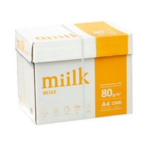 밀크 미색용지 A4 복사용지(A4용지) 80g 2500매 1BOX, 밀크 미색용지 A4 복사용지(A4용