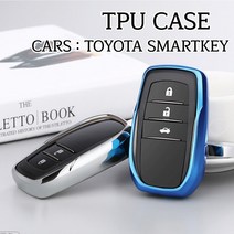 차쟁이몰 도요타 스마트키 전용 TPU 재질 키케이스 키링 키홀더 젤리 케이스 아발론 캠리 프리우스 라브4 도요타86, 키케이스-04.실버크롬