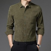 Dingding남자 겨울 기모 보온 셔츠 남방 코듀로이 워싱 plq75