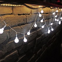 정원LED조명 LED태양광정원등 방수 빌라 잔디 바닥 발코니 가구 10M 공 LED 문자열 조명 야외 체인 갈 랜드, 04 10M 80LEDs, 02 Battery-white