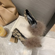 라오농 레오파드 하이힐 여 웨지힐 봄 패션 뾰족 펌프스 매치 퍼 단화+KIE09X 정장 구두