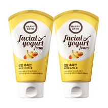 해피바스 훼이셜 요거트 촉촉 클렌징폼 애플바닐라향, 120g, 2개