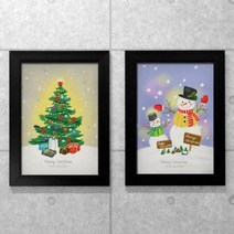 cy919-크리스마스추억_액자세트, 화이트/B-크리스마스쿠키