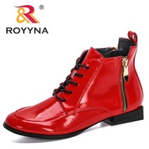 여성 롱부츠 코디 하체 통통 통넓은 빅사이즈 부츠 하체 비만 키작녀 굽없는 royyna 디자이너 특허 가죽 하이 탑 신발 가을 지퍼 레이스 업 신발 feminimo 플랫