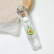 일호장신구 투명 과일 클립퍼 클립 집게 문구 사무 용품 학생 학용품 서류철, 투명과일클립퍼(아보카도), 투명클립퍼리필8EA(칼라랜덤)