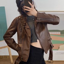 해외직구 여성 라이더 자켓 간절기 봄 가을스트리트 카피 여 2021년 빈티지 프리미엄 슬림 숏웨어-93808