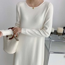 여자 가을 겨울 코디 슬림핏 긴팔 니트 롱원피스 여성 의류