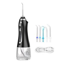 물치실 구강세정기 휴대용 치아 치간 세정기 h2ofloss irrigator 구강 치과, 검은색