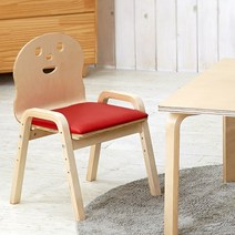 토리 원목 유아 쿠션의자 미니 책상세트 2-7세, 유아 미니 내추럴 책상 / 쿠션의자 빨강+노랑