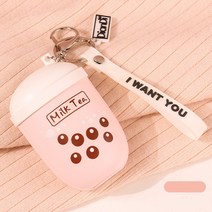 밀크티 컵 외형 USB 충전식 휴대용 손난로, 분홍색