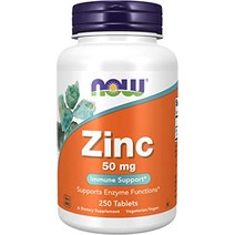 NOW Foods 나우푸드 아연 50mg 250정, 1병