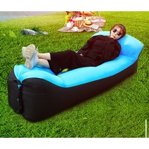 1인용 에어쇼파 에어베드 미니침대, 블루