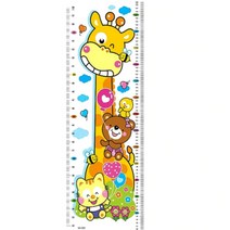 키재기 부착 스티커 성장확인 귀여운 기린스티커, B)  H02