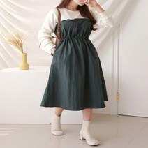 옷자락 [옷자락] 여자 긴팔맨투맨 배색 허리조절 a라인 가을 롱원피스