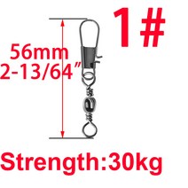 낚시바늘 연결고리 낚시고리 50개 14#~3/0# 회전 상호 잠금 버클 인양 갈고리 삭구, 크기 1 56mm 50개, 규격 없음