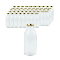 [가인글로벌] 밀크티병500ml48개+캡 우유병 주스병 더치커피 유리병 용기, 골드 38파이러그캡