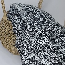 원단style 대폭 레이온원단 인디언패턴 3컬러 [A55-11] 시원한 여름 블라우스 원피스, #3블랙