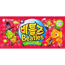 오리온 비틀즈 40gX72개(1box) 과자 간식 어린이 캔디 젤리 과일맛 츄잉캔디