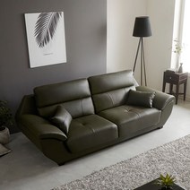 동서가구 퓨리 구스 고급 이태리 천연가죽 3인 소파 DF640748, 초코브라운