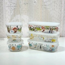 일본 이와키 신지가토 빨간망토 내열유리 반찬 이유식 밀폐용기, 빨간망토 직사각, 1개