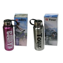 아웃도어 보온보냉병 고리형 녹차필터 캠핑물통 자전거물통 등산물통 950ml 퍼플/실버, 퍼플