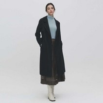 TNGTW 울100 벨티드 롱코트 블랙 THH1CDW92