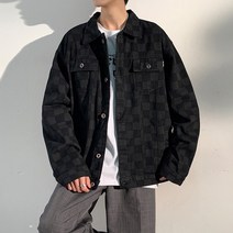 유럽과 미국의 하이 스트리트 데님 재킷 소년 봄과 가을 유행 브랜드 ins 미국 작업복 고급 감각 올 매치 격자 무늬 재킷