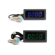 4디지털 LED 블루 그린 타코미터 게이지 RPM 속도계 홀 근접 스위치 센서 NPN 12V 개, 02 1pcs Blue