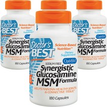 닥터스베스트 시너지스틱 글루코사민 MSM 포뮬러 OptiMSM 함유 180캡슐 x 4개, 180개입 × 4개