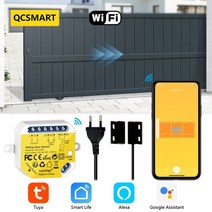 전원주택자동대문모터 스윙형 도어자동개폐기 Tuya WiFi 슬라이딩 게이트 차고 오프너 컨트롤러 스위치 Smart Life 원격 음성 제어 Alexa Google Home, 미국 플러그