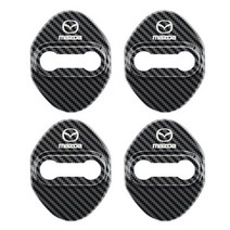 4pcs 자동차 도어 잠금 커버 Mazda 2 3 6 DJ BM BP GJ CX3 CX-5 CX5 CX 5 CX7 CX9 MX5 2014 - 2022 링 액세서리, carbon