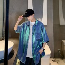 라오농 남자 와이드 여름 반팔 남방 반사 편광 얼음 실크 셔츠 봄 여름