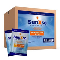 [Coretex 정품]Sun X 30+ SPF 개별 자외선 차단 패킷 여행용 사이즈 파라벤 옥시벤존 및 화이트 캐스트 프리 광범위 스펙트럼 SPF 자외선 차단 패킷 25개 팩 80, 300 Count (Pack of 1)