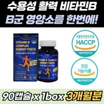 캐나다 직수입 비타민 B군 삐군 비군 복합 기능성 정 멀티 에너지 체내 흡수율 높은 컴플렉스 식약처 인증 일일섭취량 100% 충족 b2 b1 b12 b6 고함량 고농축 복합체 삐6, 90캡슐 x 1통, 1개, 90정