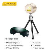 휴대용레이저각인기 Laserpecker L1 휴대용 미니 레이저 조각 기계 DIY 로고 프린터 가죽 나무 조각사, UK+Basic Gold