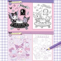 산리오 색칠공부 시나모롤 쿠로미 마이멜로디 스티커 색칠 하기 도안 어린이 유치원 생일 선물, 3. 마이멜로디 스티커색칠북