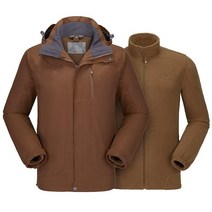 CAMEL CROWN 남성용 스키 재킷 3 in 1 방수 겨울 재킷 스노우 재킷 방풍 후드 내부 따뜻한 플리스 코트 포함 다크 블루, XX-Large, Dark Blue